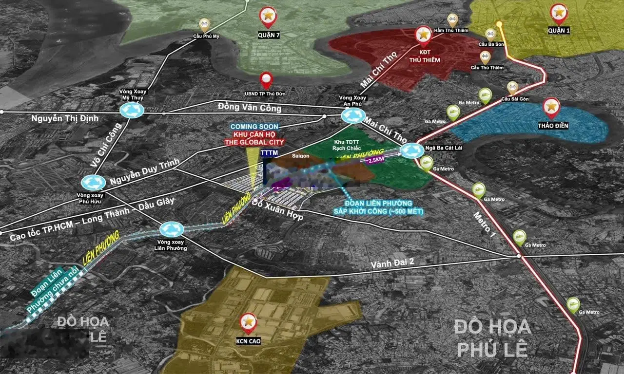 Bán đất nền sổ đỏ KDC Nam Long đường Liên Phường cạnh The Global City