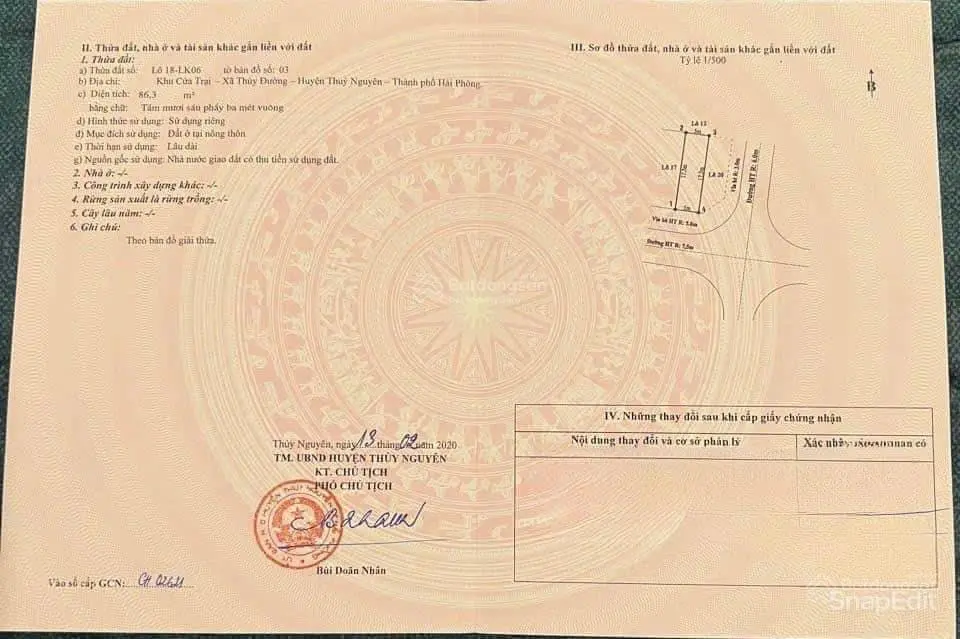 Bán cặp lô góc tại Thủy Đường, Thủy Nguyên, tổng DT 173.3 Gía chỉ nhỉnh 11 tỷ