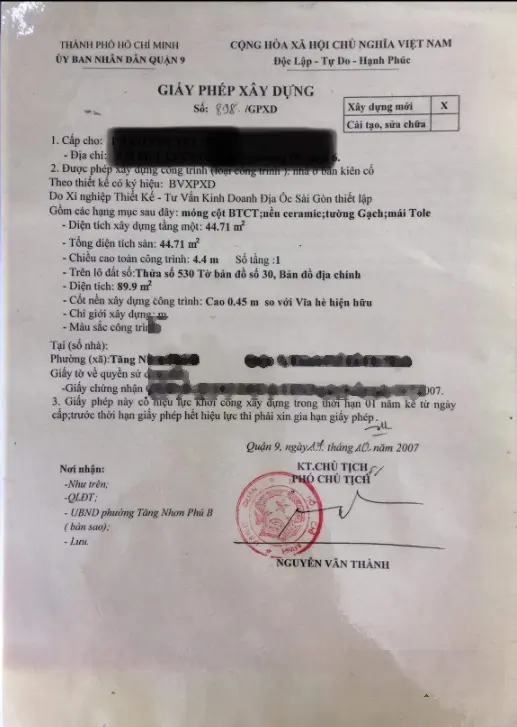 Bán đất tặng nhà, giảm sốc từ 7.2tỷ còn 6,7 tỷ-51/9F Đ 11, P. TNPB, Q9, LH: 0903 969 ***chính chủ)