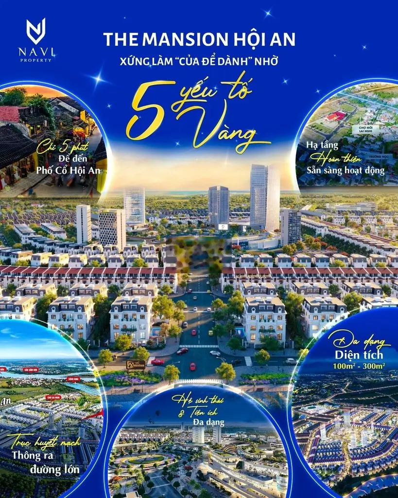 Còn rất ít lô đất nền liền kề - Biệt thự sát Hội An - Diện tích 150m2