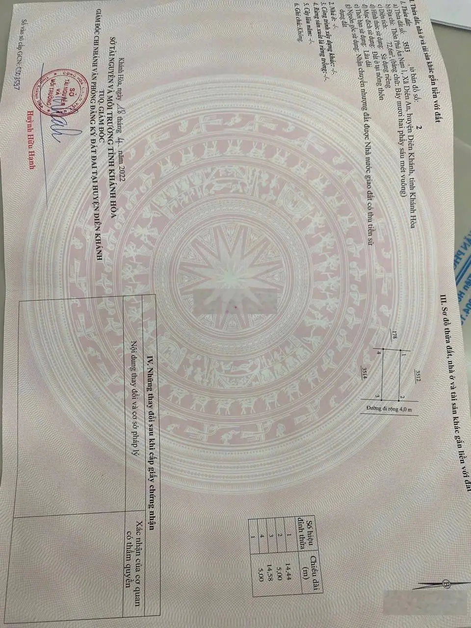 Bán lô đất ngay KĐT Phú Ân Nam, Diên An, Khánh Hoà, đường oto, giá rẻ. LH Yến: 0905 050 ***