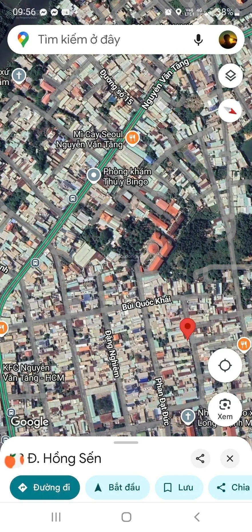 Nhà cấp 4 hiện trạng đẹp ở ngay, mặt tiền đường Hồng Sến, P. Long Thạnh Mỹ , Q.9