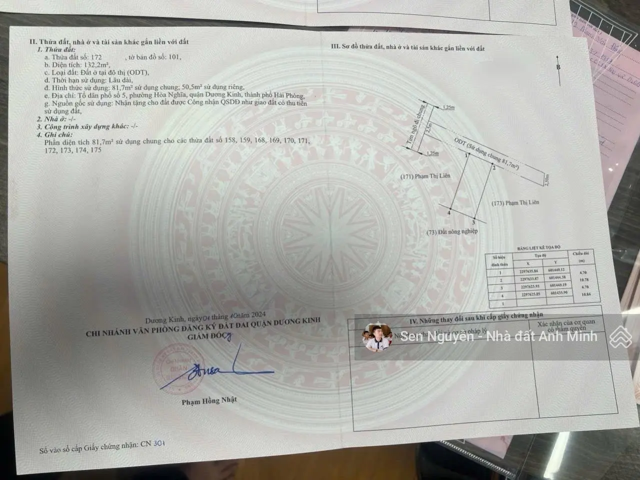 Giá chỉ 599 triệu có ngay lô đất bìa đỏ tại tổ 5 Hòa Nghĩa