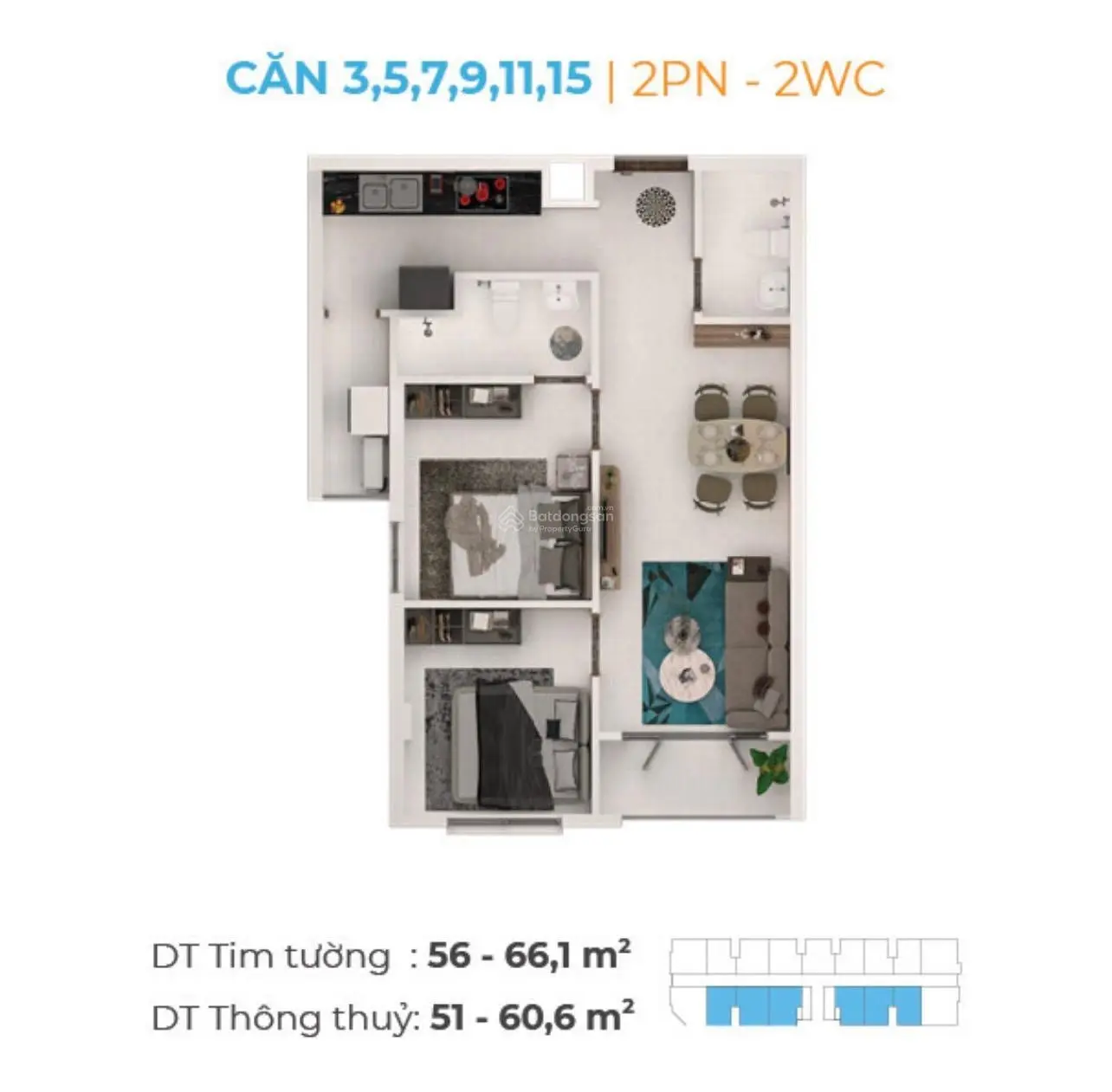 Căn hộ Thanh Bình - Bình Hoà - Thuận An - BD, 58m2, 2pn - 2wc. Giá ngộp chỉ 1,2tỷ, bank hỗ trợ 70%