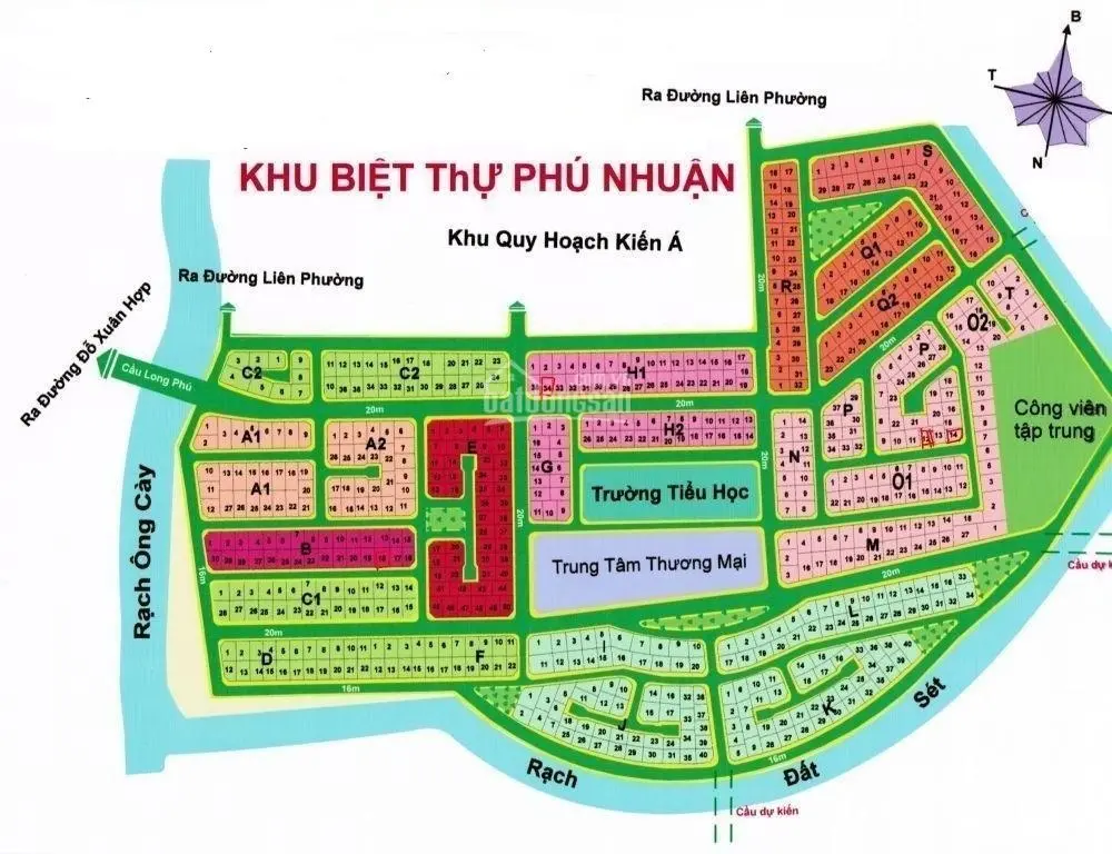 Bán đất dự án Phú Nhuận, Quận 9, giá rẻ 308m2 trục đường chính dự án, giá 95 tr/m2, cần bán