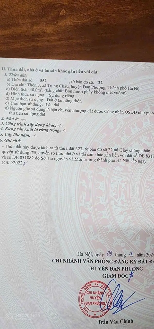 Đất Đan Phượng, đường ô tô vào được giá có, nhỉnh 1 tỷ tí ti thì liệu còn không các bác nhể?