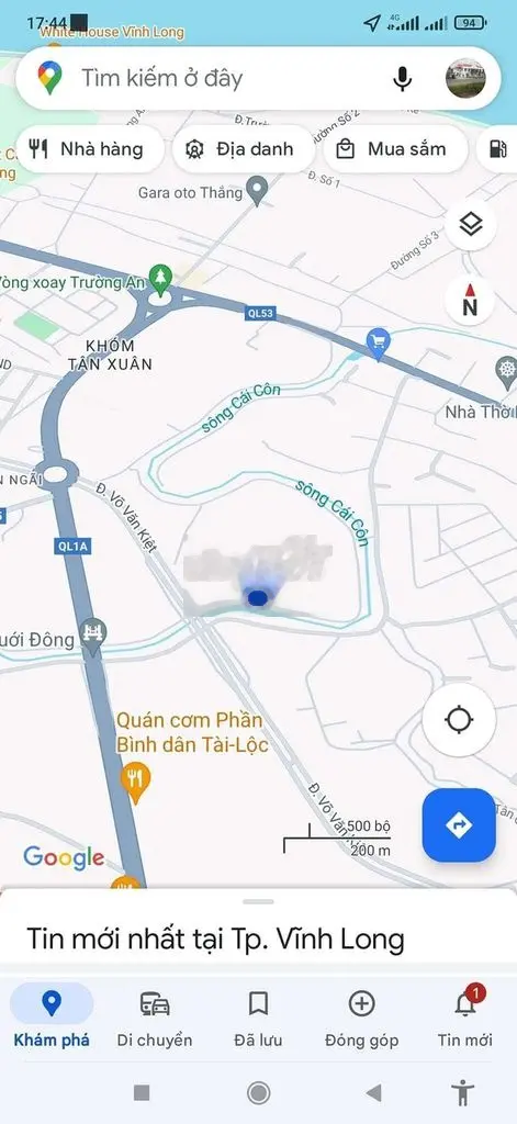 Đất Nền 449m2 Hẻm Võ Văn Kiệt, phường Tân Ngãi, TP Vĩnh Long