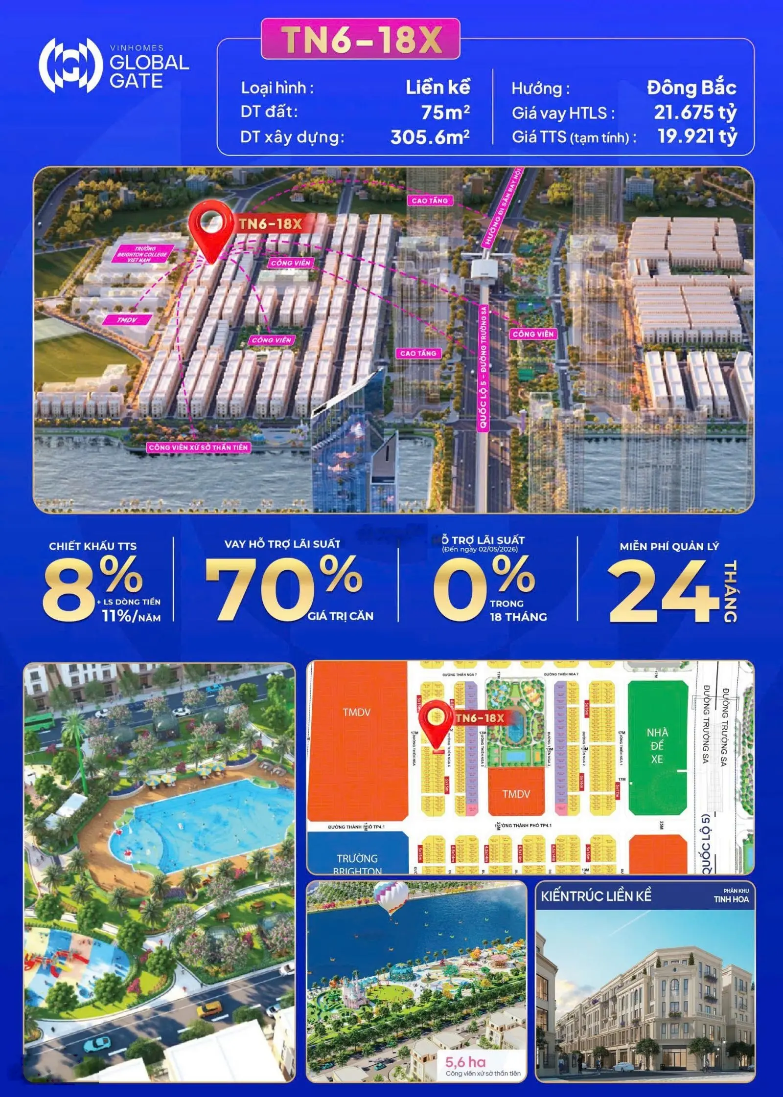 Chỉ 19.4 tỷ sở hữu ngay căn Nhà Phố TN6-185 Vinhomes Cổ Loa, phù hợp để ở và kinh doanh