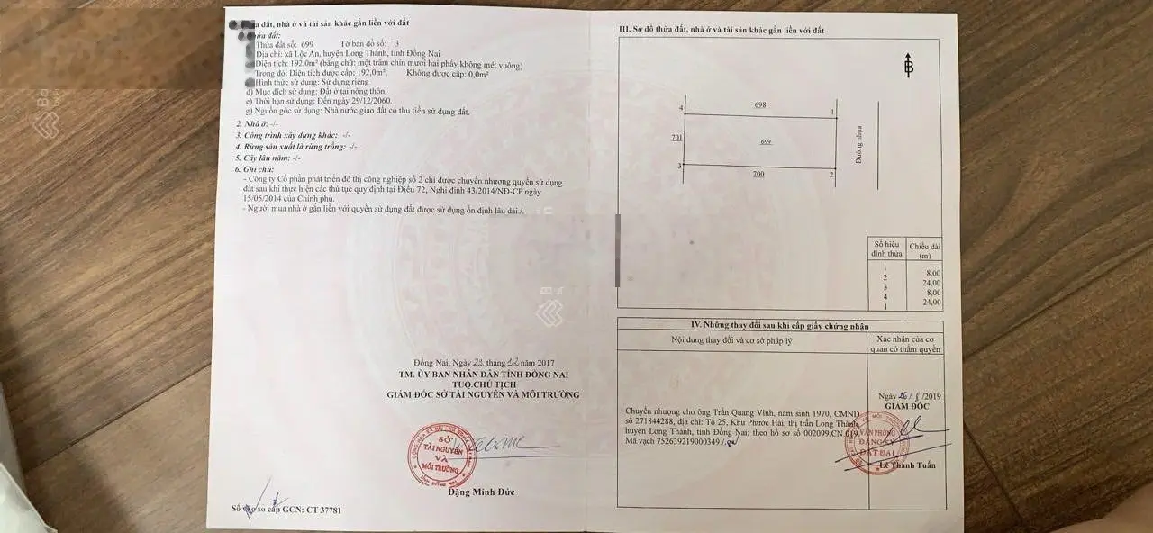 D2D Lộc An - trục chính kinh doanh thuận tiện - DT: 192m2 sổ sẵn ngay đối diện trường học + CV