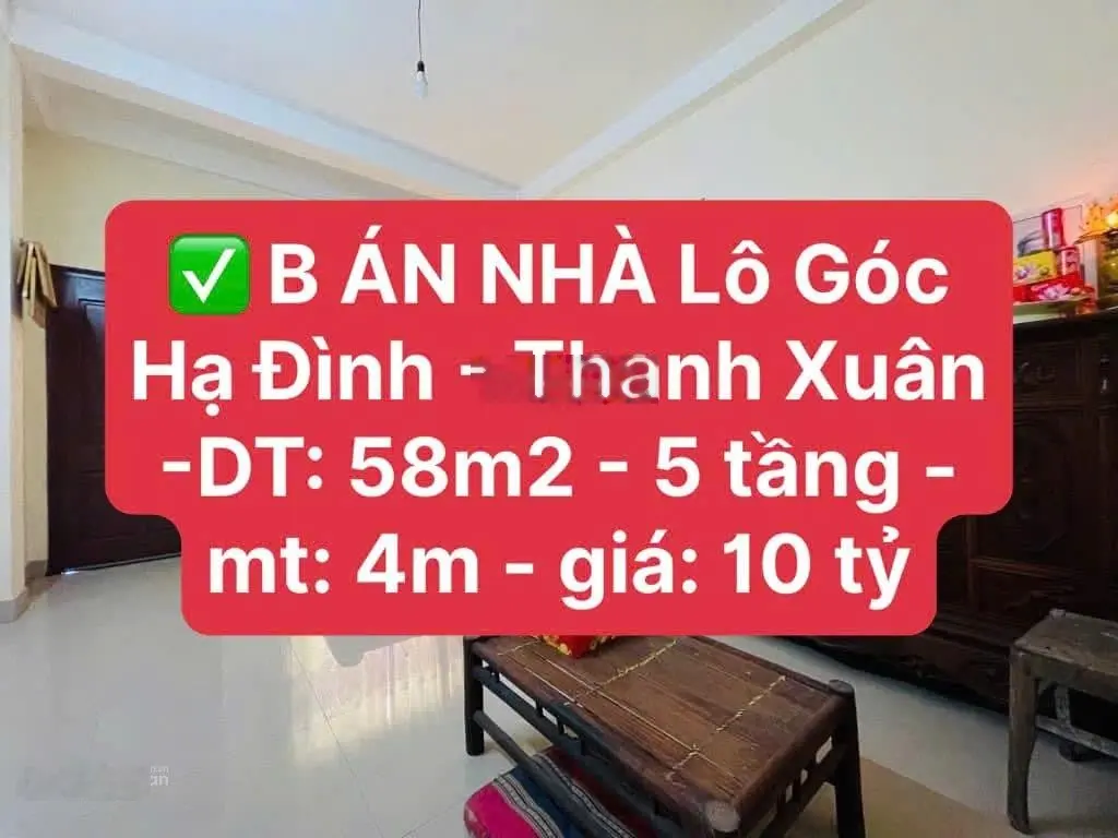 B ÁN NHÀ Lô Góc Hạ Đình - Thanh Xuân