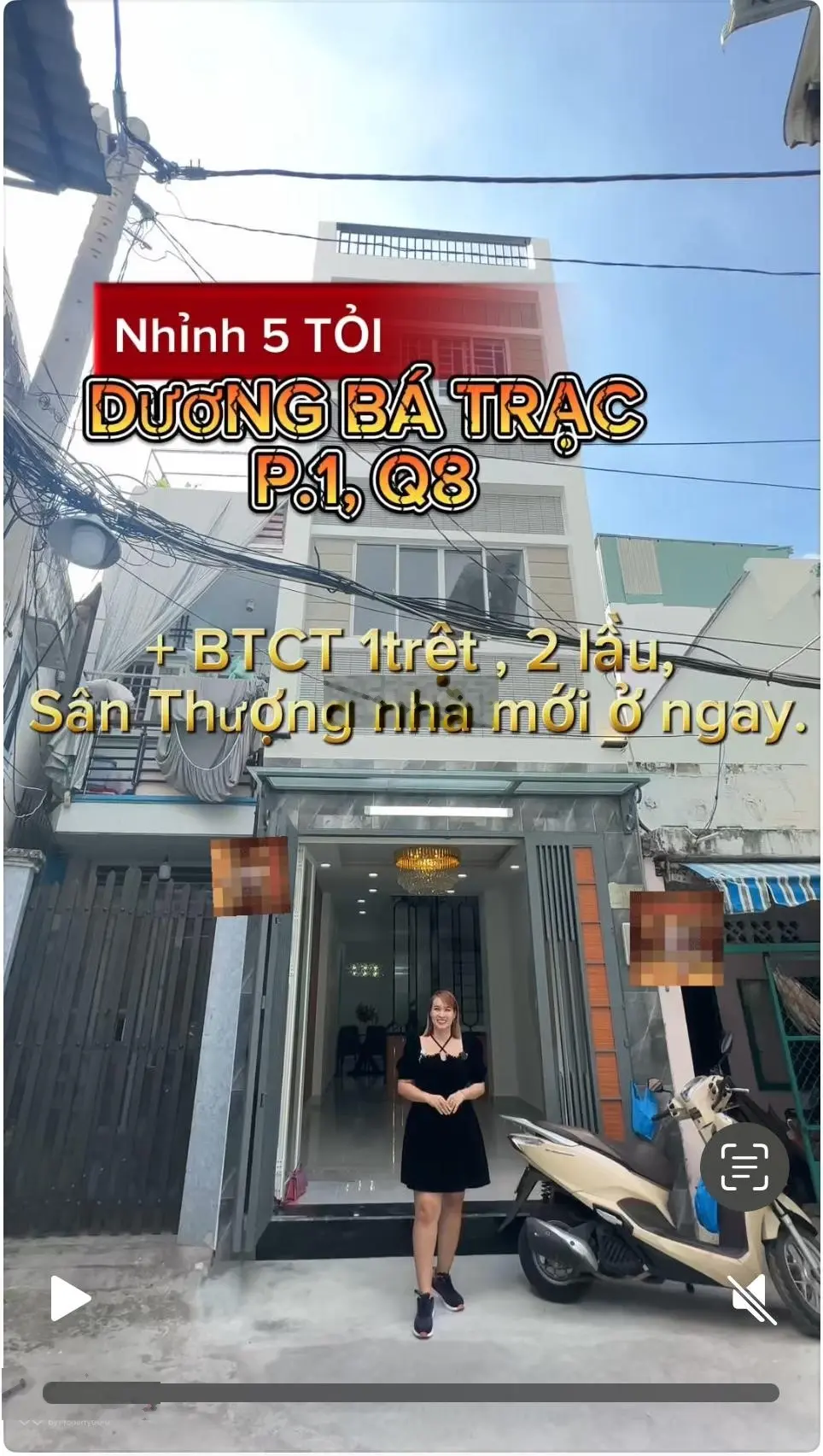 Nhỉnh 5tỷ Dương Bá Trạc 41m2 (3 * 12,5)m. BTCT 1trệt, 2 lầu, Sân Thượng nhà mới ở ngay + PK