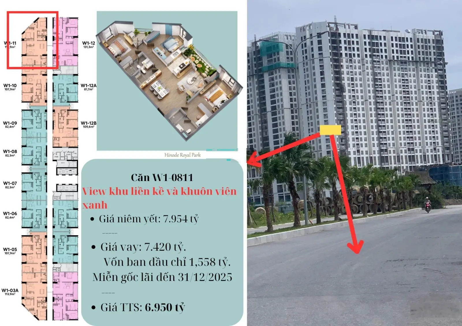 Hàng độc - Suất ngoại giao tặng 100 triệu tại chung cư The Wisteria 3 PN, 2VS 114m2