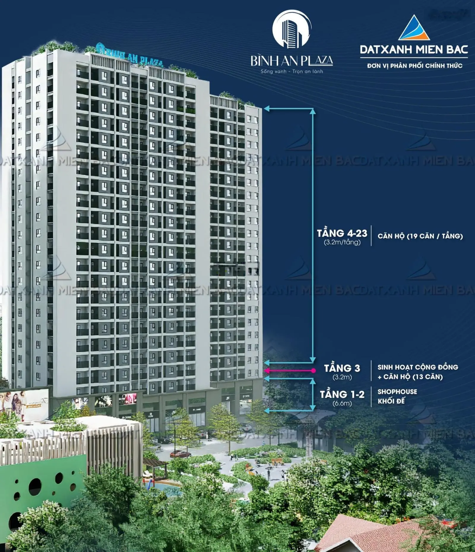 Bán căn góc B01 - tầng 15,16,17,18 chung cư Bình An Plaza Thanh Hoá