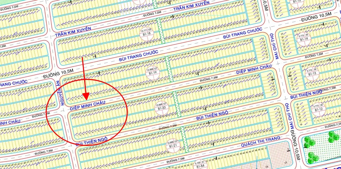 Bán đất đường Diệp Minh Châu, Đông Bắc, 100m2 - Hoà Xuân