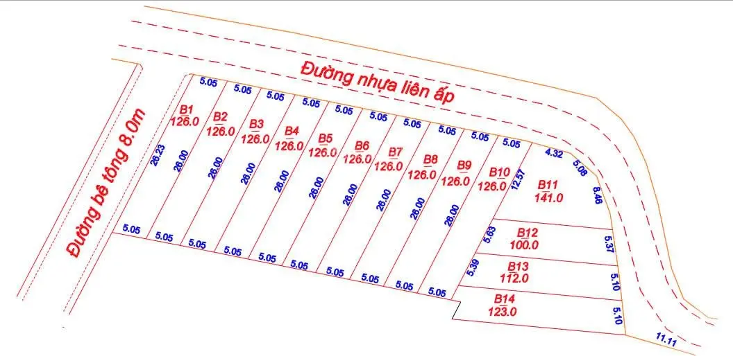 Thanh lý 14 nền đất thổ cư sát bên kcn dầu giây.