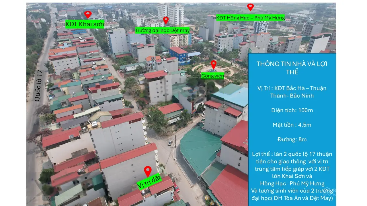 Bán nhanh nhà 3 tầng tại KĐT Bắc Hà, làn 2 quốc lộ 17, đối diện nhà hàng , chung cư mini giá bán