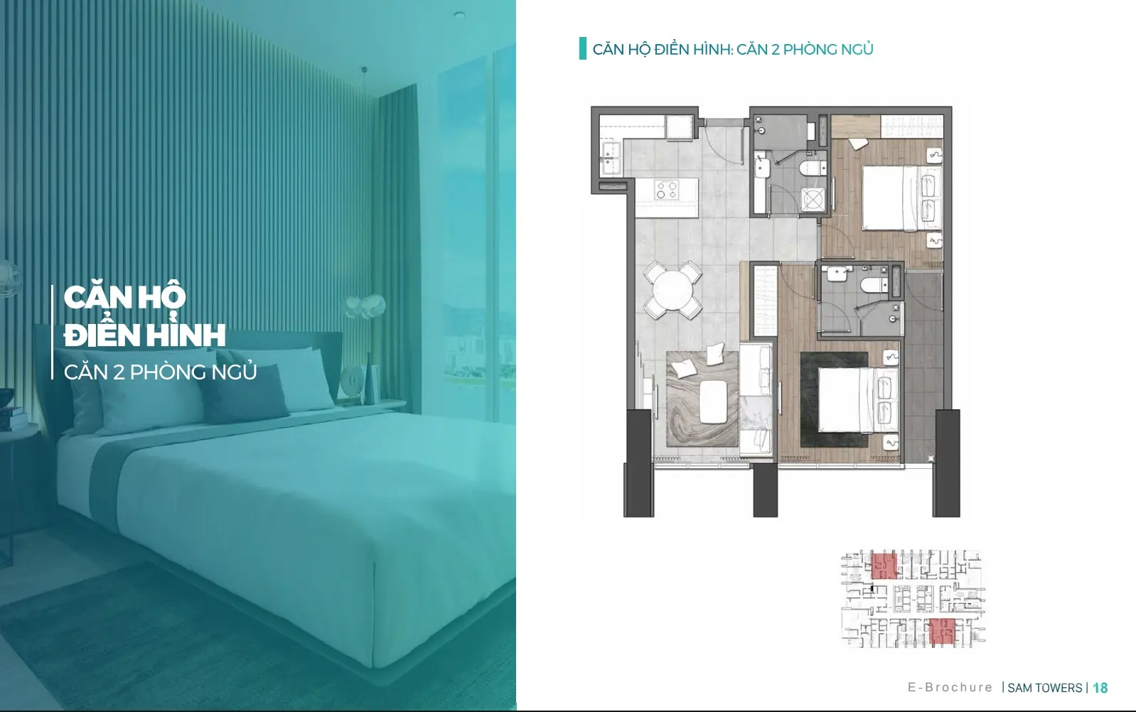 Căn hộ SAM Towers Đà Nẵng 2 phòng ngủ góc mặt sông giá 4.7 tỷ (100%)