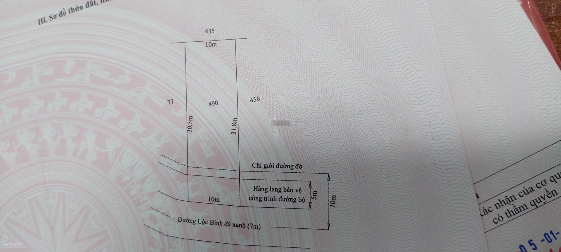 Bán đất giá 3,9 tỷ VND. Mặt tiền bê tông 5m, ngang 22 x 32m, 2 mặt tiền, thổ cư 310m2