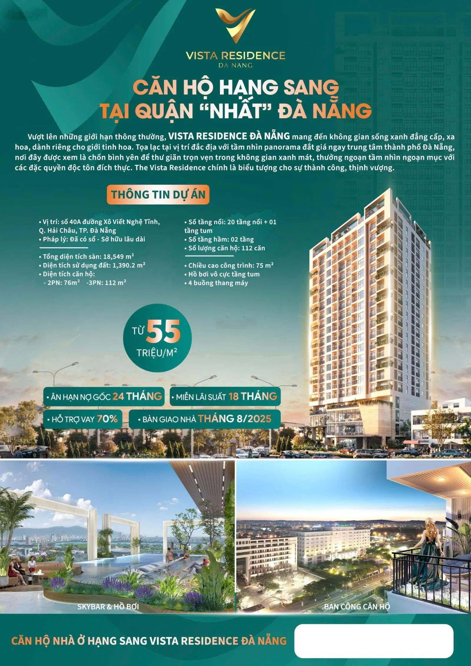 The Vista Recidence view sông Hàn Đà Nẵng - Chắp cánh ước mơ an cư, tận hưởng cuộc sống thượng lưu