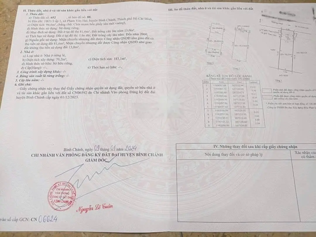 Chính chủ gửi bán nhà đường Vĩnh Lộc. 3 tầng đường 6m, 94.6m2 ngang 5.5m. Dài 19m nở hậu