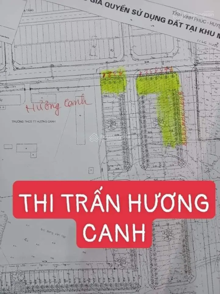 Bán đất phân lô đấu giá khu đầm mốt thị trấn Hương Canh - Bình Xuyên 100m2 MT 5m ôtô tránh