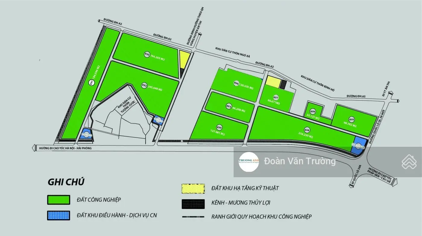 Mở bán KCN Số 5 Hưng Yên Xã Lý Thường Kiệt, Yên Mỹ, HY. DT 5000m - 1ha - 2ha - 5ha. Giá 3,152 tr/m2