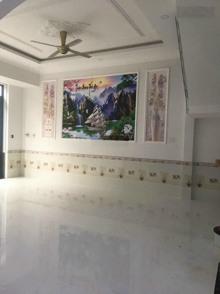 Bán nhà riêng 1 trệt 1 lầu đang hoàn thiện DT 69 m2 DTSD 140 m2 SHR thổ cư 100% hoàn công đầy đủ