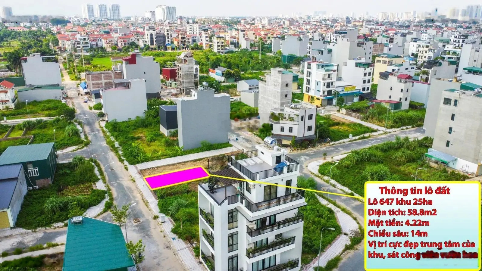 Chính chủ cần bán lô đất 58.8m2 khu 25ha Vân canh Hoài Đức Hà Nội