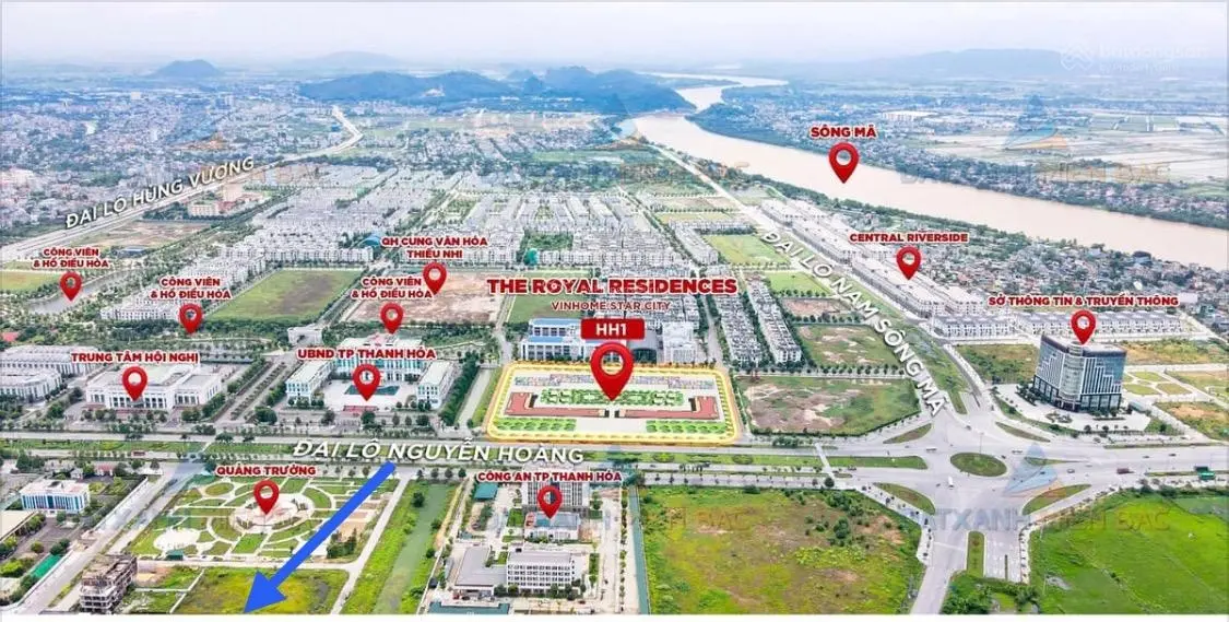 Bán biệt thự 600m2 khu hành chính mới Thành phố Thanh Hoá. giá 25 tỷ hướng tây bắc