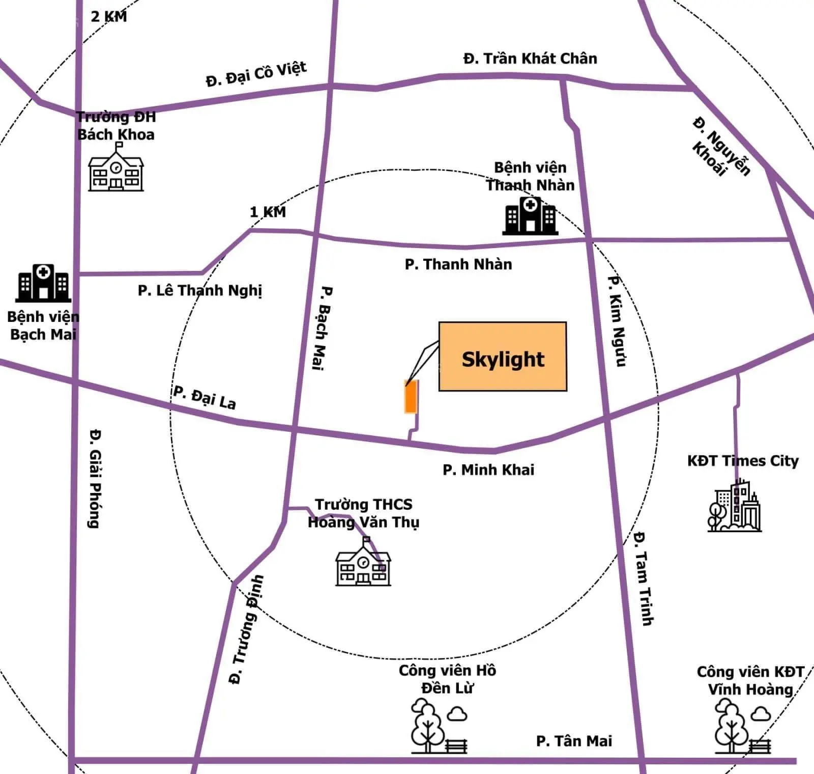 Bán chung cư Minh Khai, Skylight - Hoà Bình 6, 105m2, 3PN, 2WC, giá 5.45 tỷ