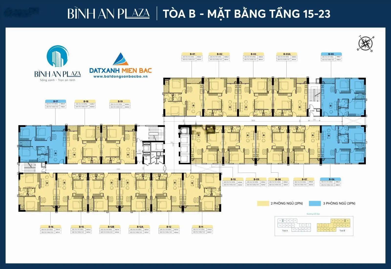 Bán căn hộ B15 - tầng 16,17,18,19 chung cư Bình An Plaza Thanh Hoá