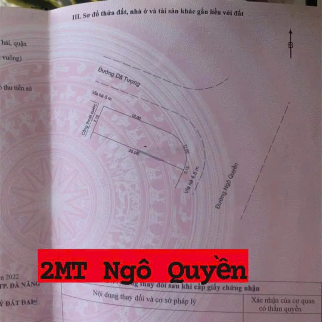 Chào bán lô góc 2 mặt tiền Dã Tượng và Ngô Quyền phù hợp xây khách sạn, căn hộ