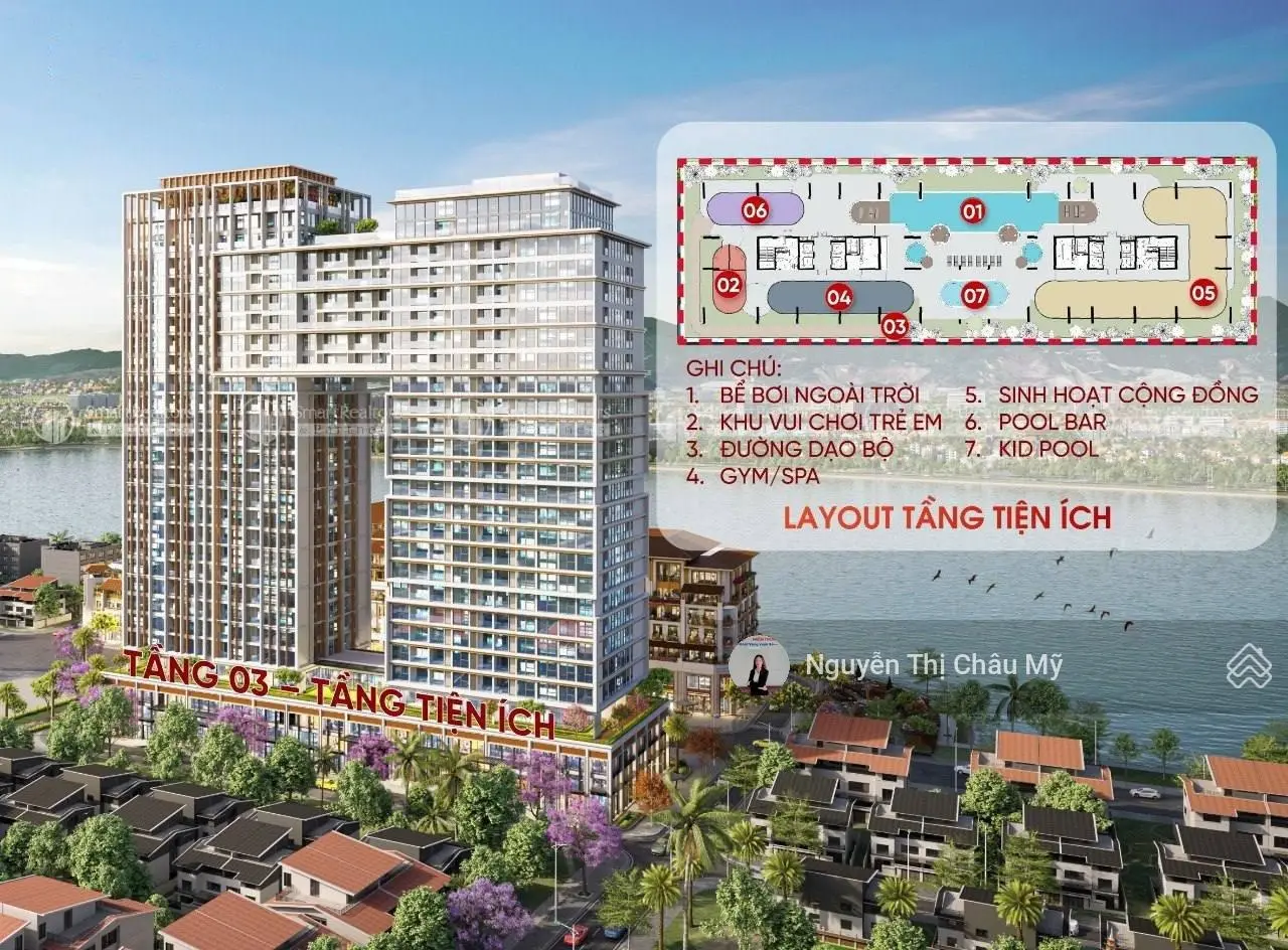 Căn hộ 1PN+ View Cầu Rồng- diện tích lớn 69,1m2- Tầng 19- Sun Ponte- Giá đợt 1- Ms Châu Mỹ