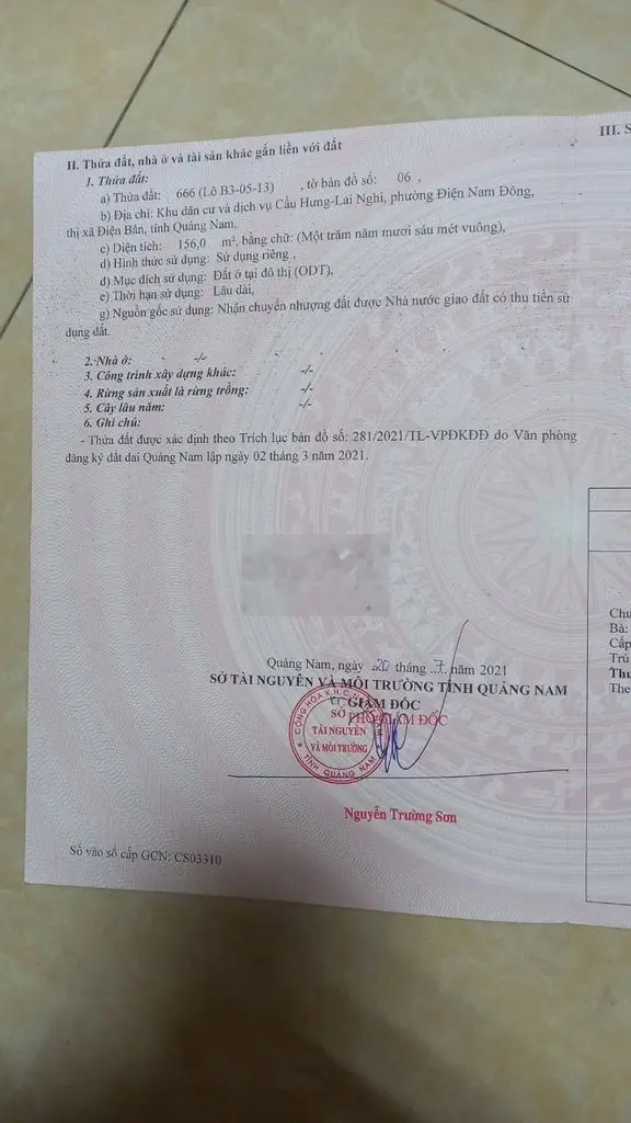 Bán gấp lô đất chợ Lai Nghi mặt tiền đường 7m5, cách Hội An 5p đi xe!!