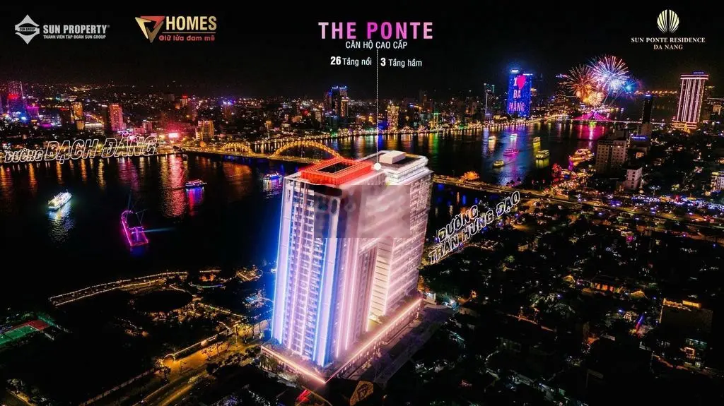 Bán căn hộ Sun Ponte giá 3,8 tỷ, diện tích 75 m2, tại Trần Hưng Đạo, phường An Hải Tây, Quận Sơn Trà, Đà Nẵng