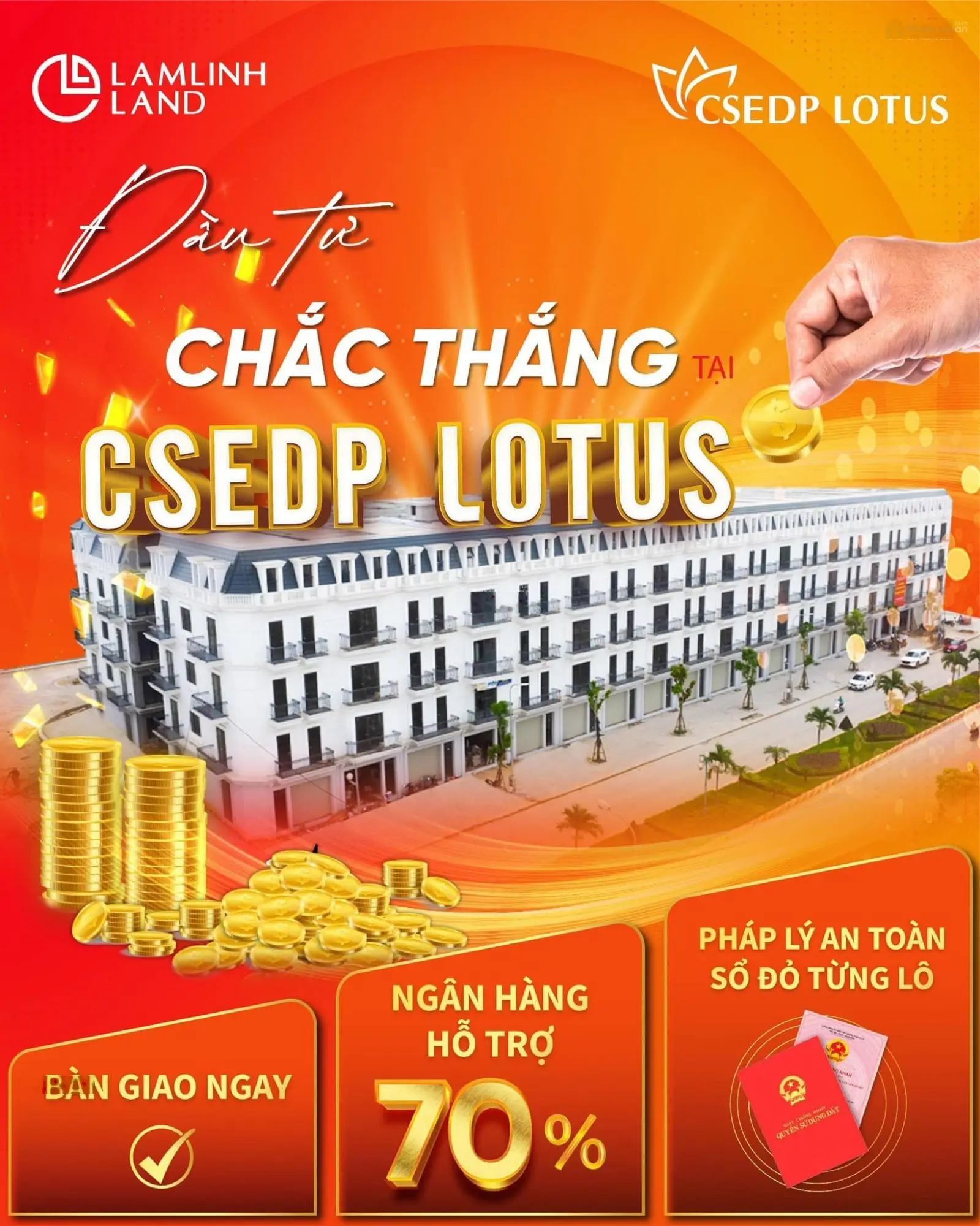 Bán nhà xây thô dự án CSEDP LOTUS (CL06), 4 tầng, diện tích 78m2, hướng Nam, liên hệ 0911 927 ***