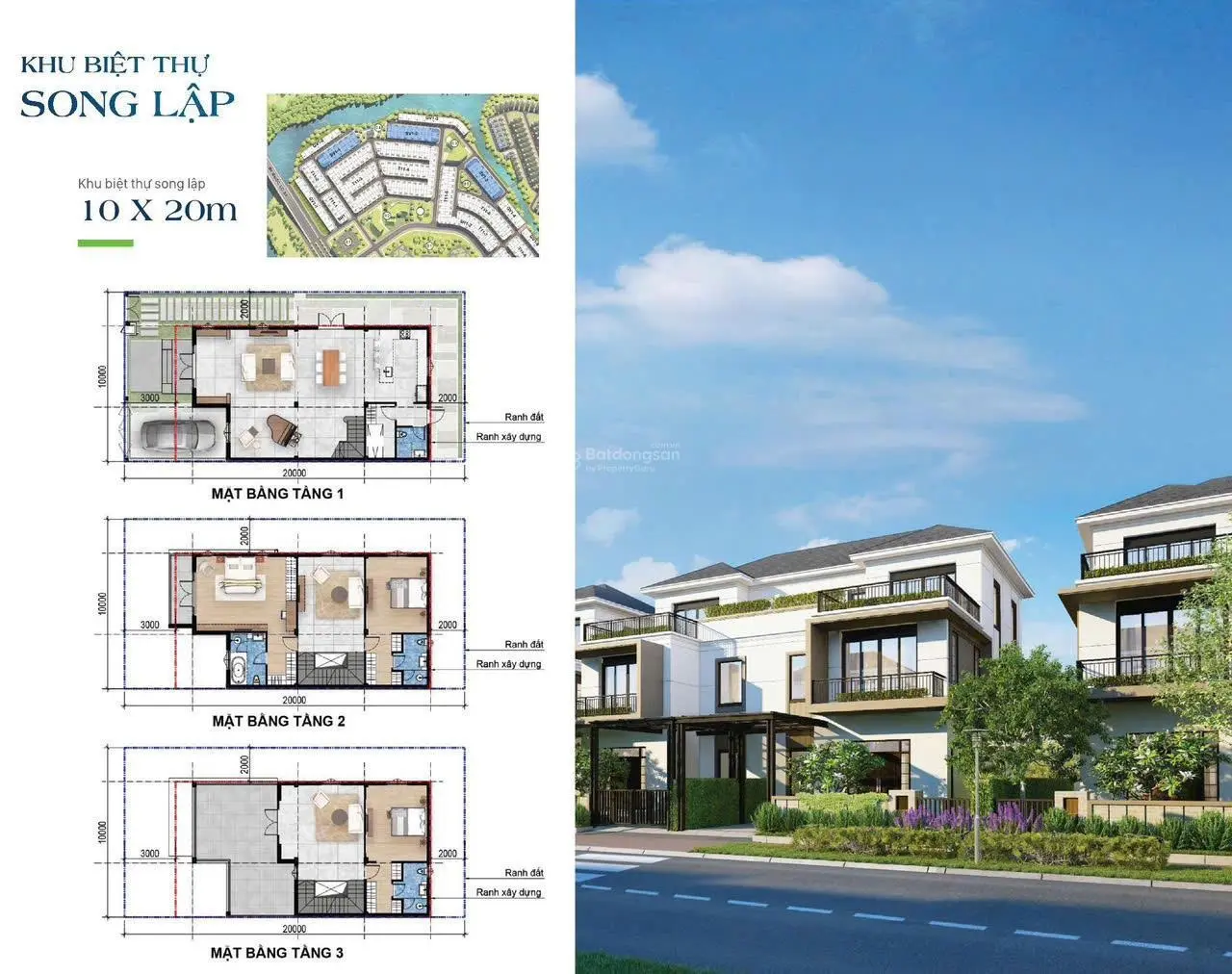 Bán biệt thự song lập 10x20m, phân khu The Suite nhận nhà ngay - LH 0909 239 ***