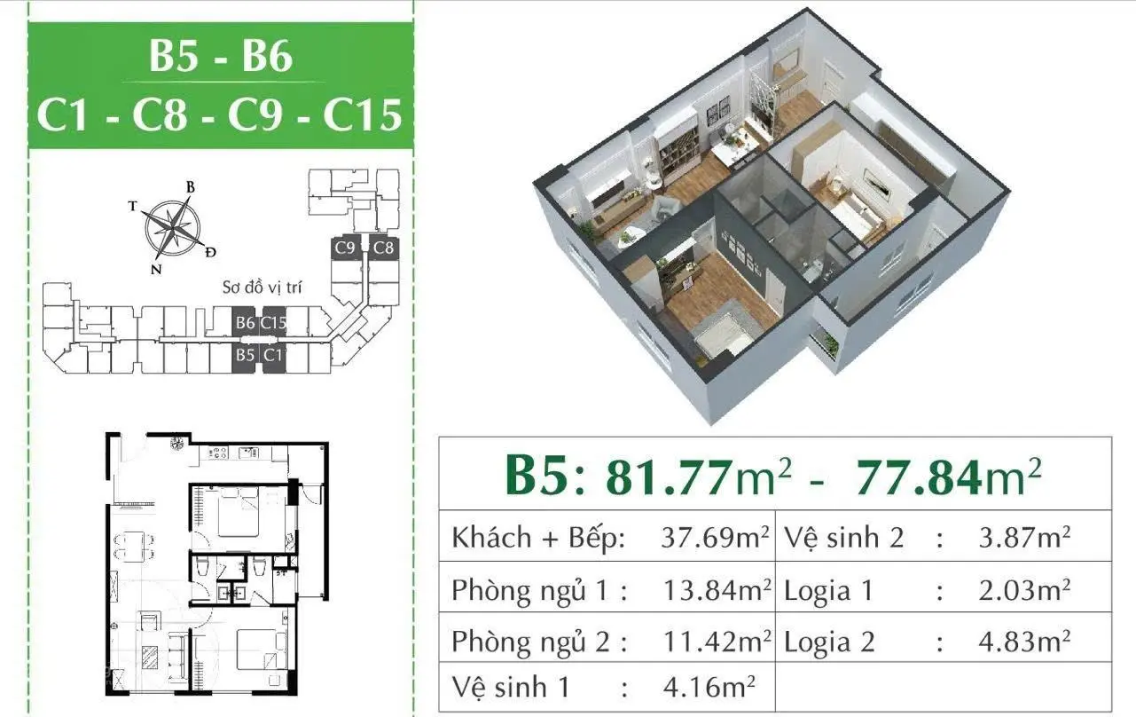 căn hộ 78m2 cuối cùng từ VP CDT Ecocity , giá tốt nhất thị trường Long Biên, HTLS 12 tháng, ck 6,5%
