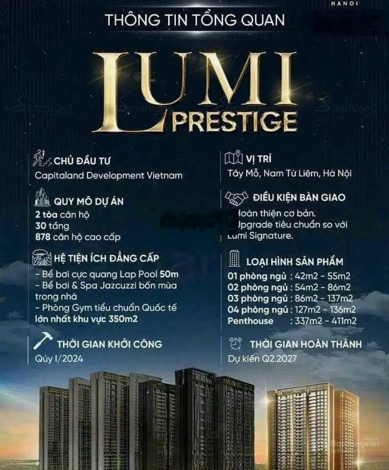 Em Huy PKD chủ đầu tư bán căn 2PN Lumi Prestige dự kiến 3.6 tỷ/căn. CK lên tới 9%, quà 200tr/căn