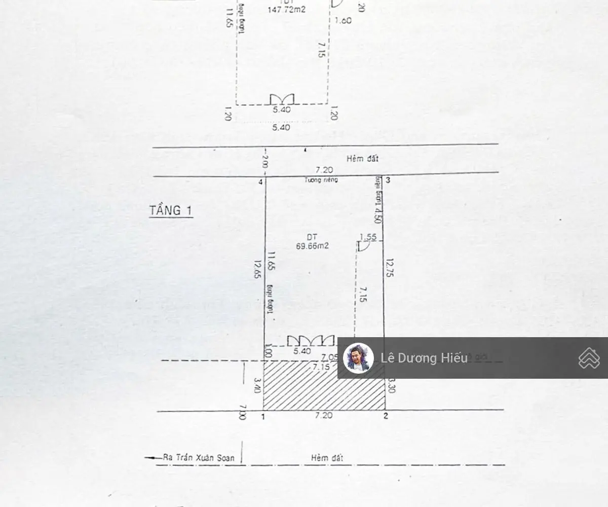 Bán nhà hẻm xe hơi 8m Trần Xuân Soạn 115m2 ngang khủng 7.2m. Sát trường học. Hàng xóm toàn đại gia