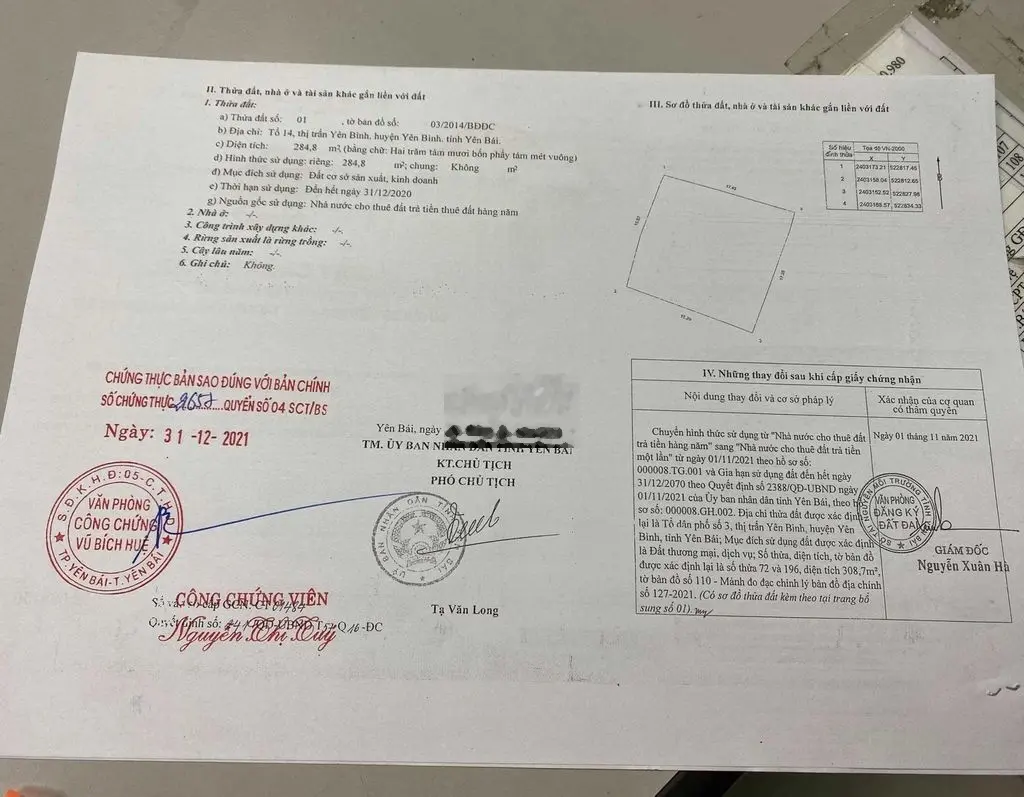 CHÍNH CHỦ BÁN ĐẤT TẠI THỊ TRẤN YÊN BÌNH TỈNH YÊN BÁI