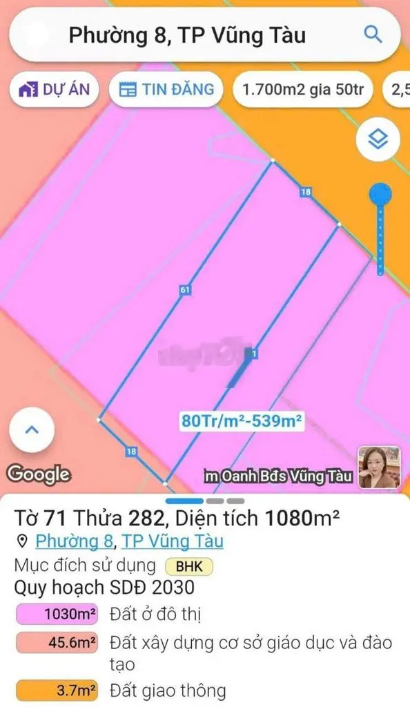 BÁN 1080M2 ĐẤT MẶT TIỀN NGUYỄN AN NINH - NGAY BÃI SAU - QH XÂY 18TẦNG