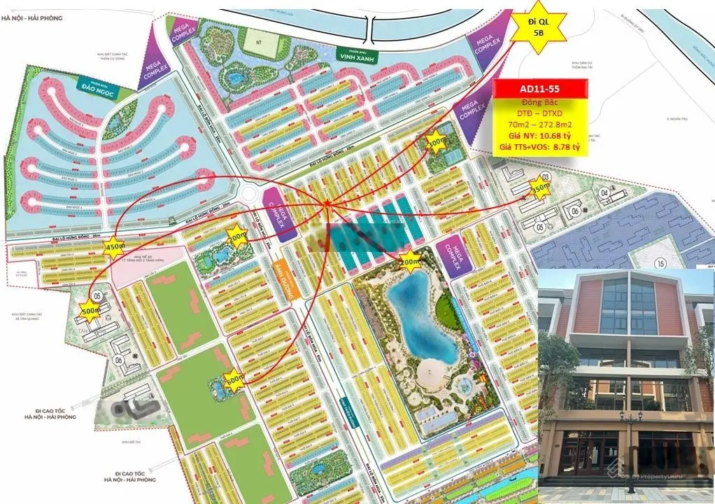 Biệt thự liền kề phân khu ánh dương 10 tỷ tại the crown - vinhomes ocean park 3, 70m2, 5 tầng