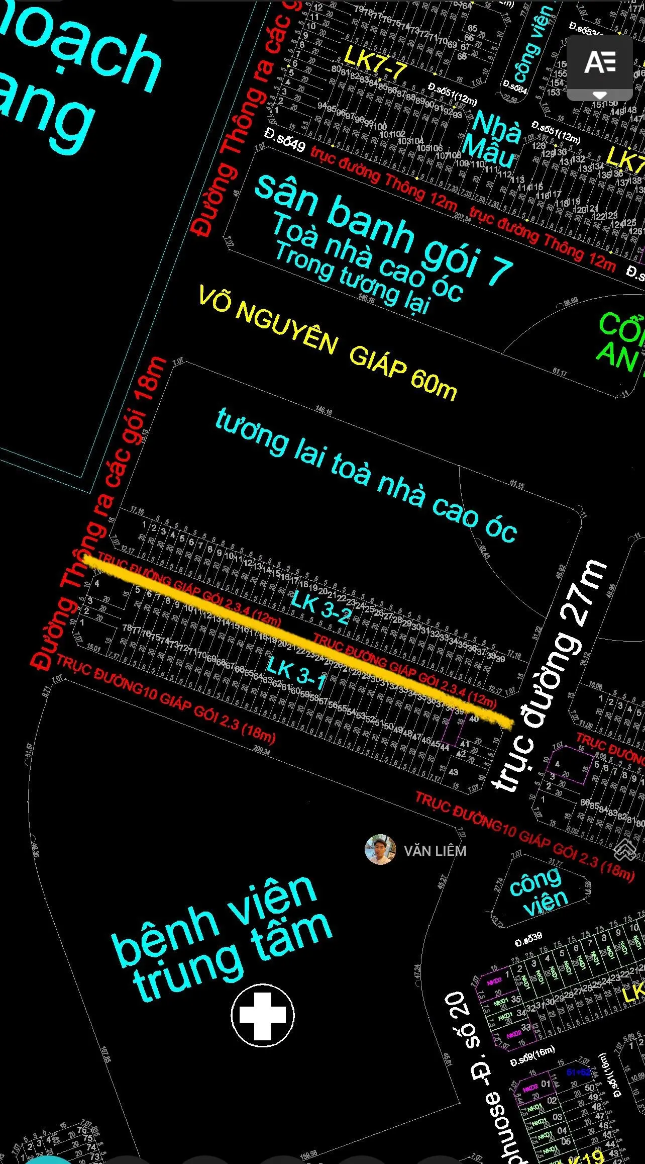 KĐT Mỹ Gia Gói 3 thông ra sông - DT: 100m - Giá 32tr/m (bao ép cọc) - Đường số 47. - Gần Võ Nguyên
