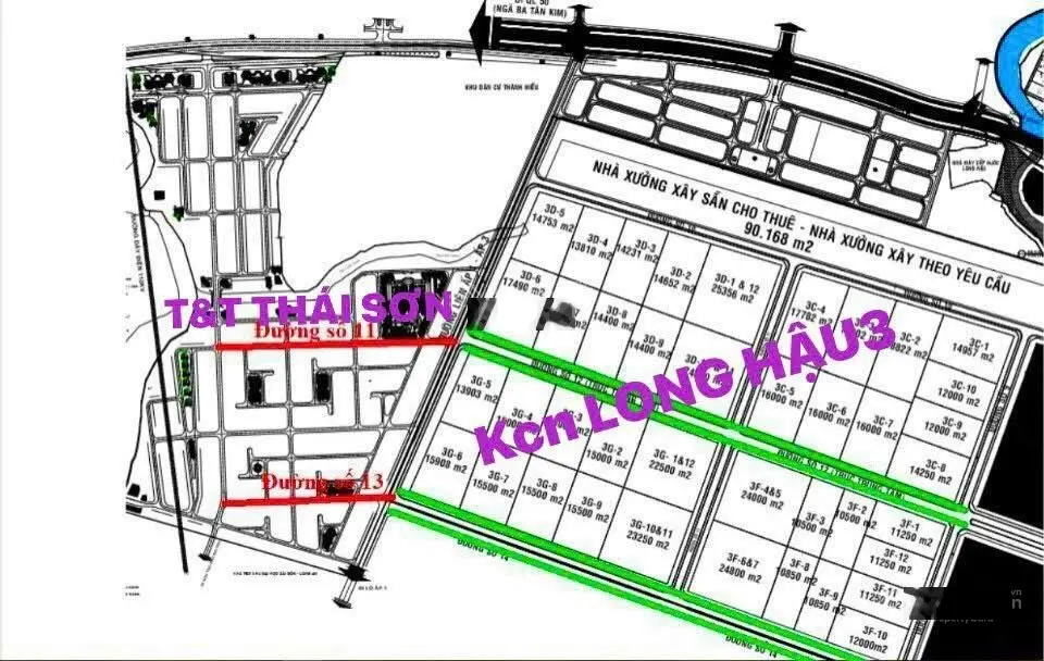 Tái định cư T&T thái sơn 46ha cần Giuộc Long an Bán nền C3/100m2 (5x20) phía sau có thừa nhiều đất