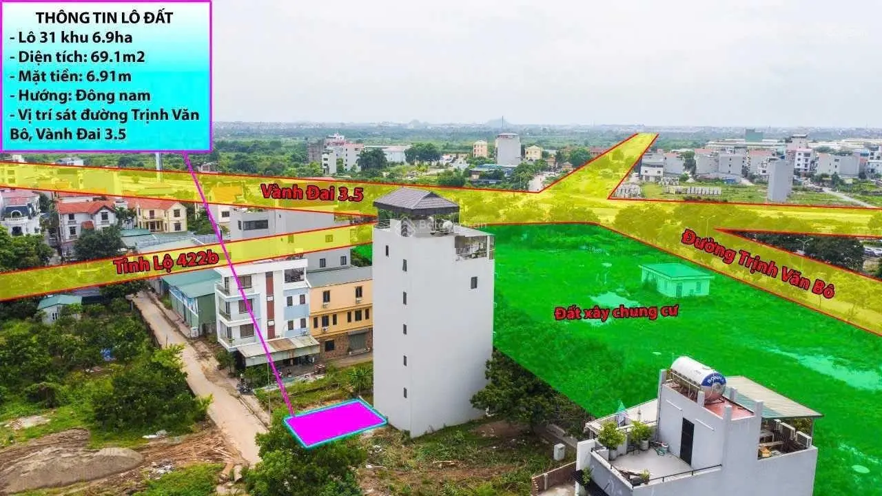 Bán 69m2 đất dịch Vụ khu 6.9ha Vân Canh Hoài Đức