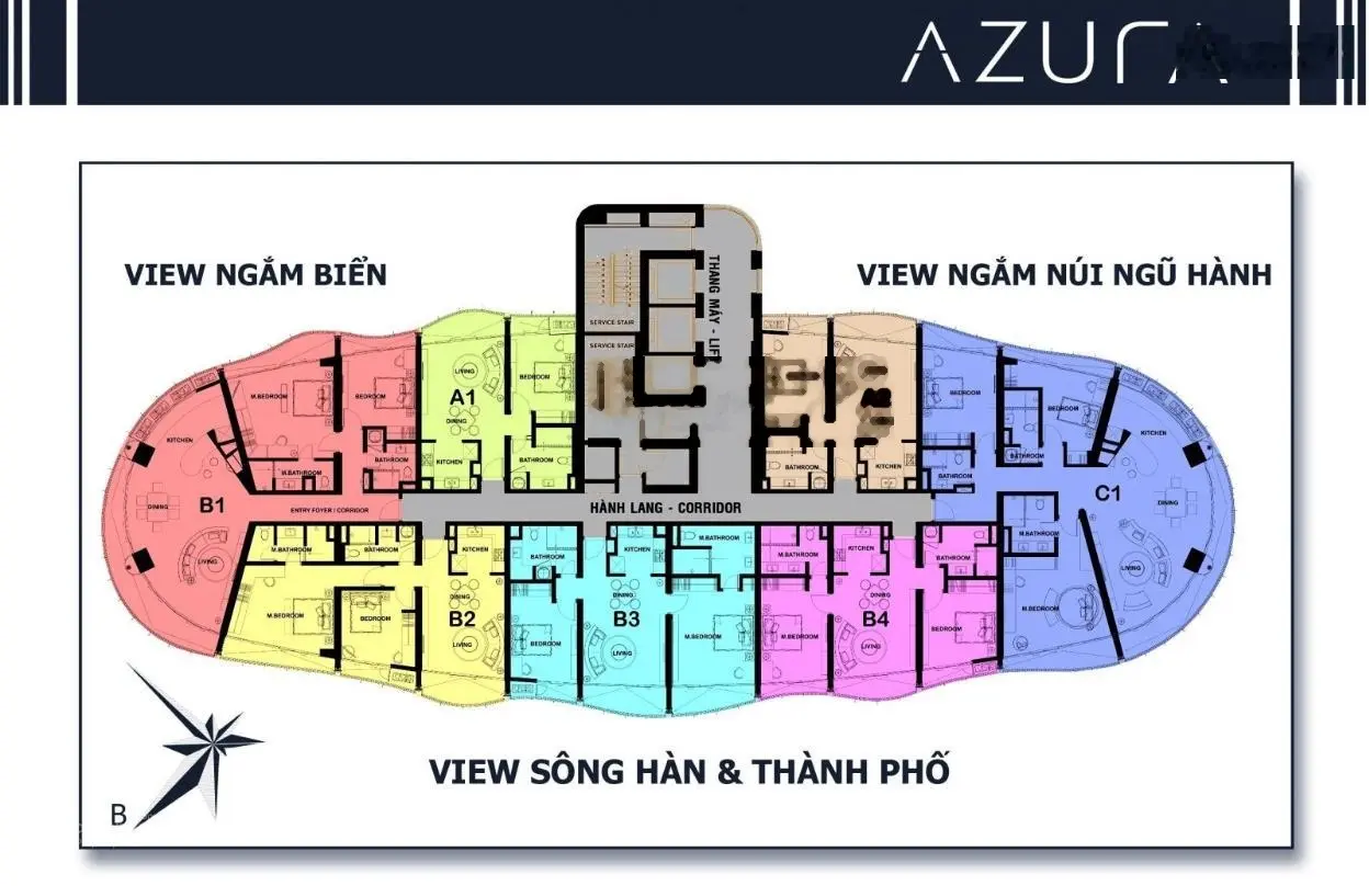 Bán chung cư Azura Đà Nẵng 1 PN tầng cao nội thất đẹp giá tốt - Toàn Huy Hoàng