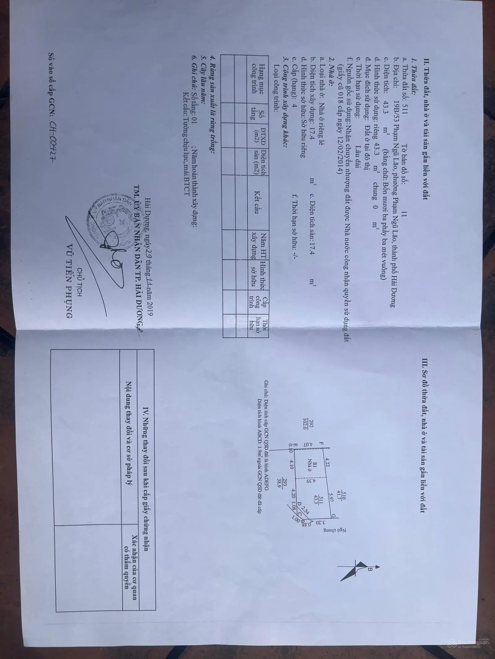 Cần bán nhanh nhà cấp 4 ngõ 19/53 phạm ngũ lão, tp hải dương