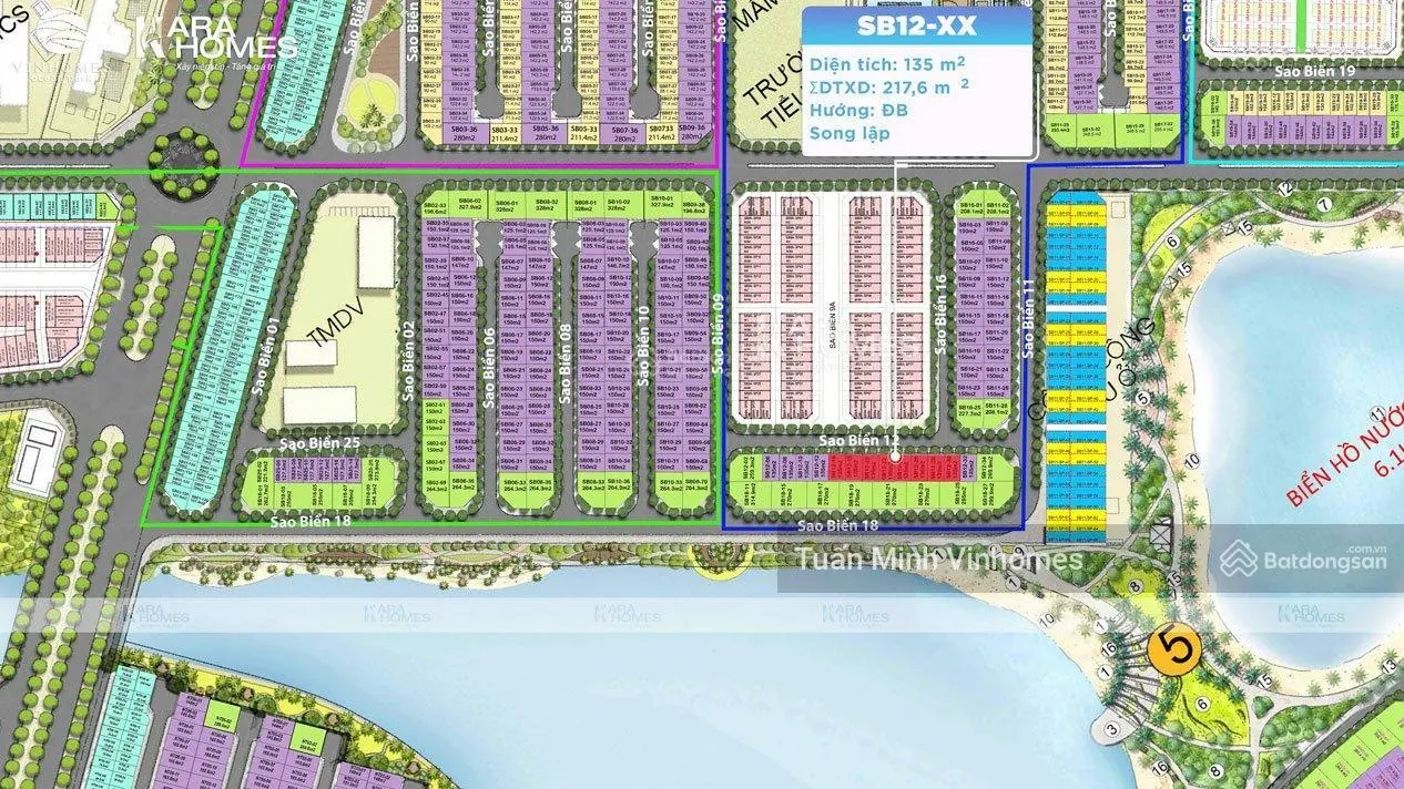 Top 1 giá 23tỷ sở hữu ngay bt song lập sao biển gần hồ lớn DT 135m2 Vinhomes Ocean Park Gia Lâm