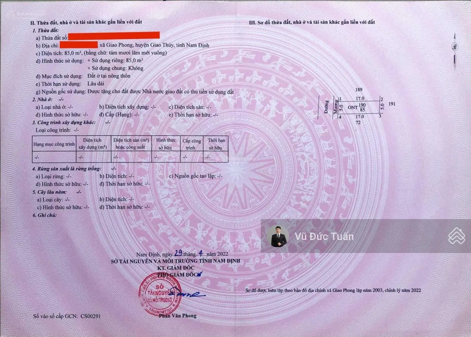 Chính chủ bán nhanh lô đất biển 85m2 cách bãi tắm 200m sát Flamingo giá 888 triệu